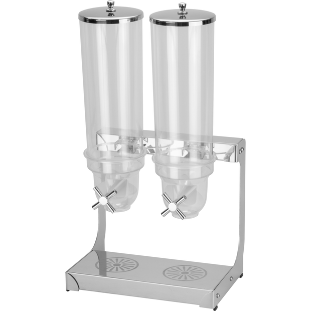 2 cereal dispensers with stainless steel stand 3.5 liters x2