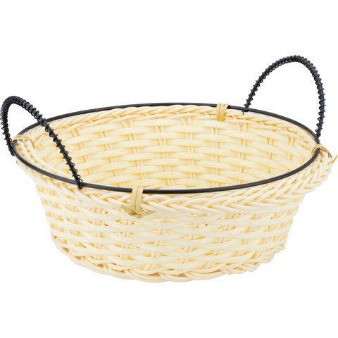 Round waterproof bread basket with metal handles 20cm