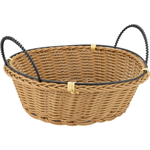 Round waterproof bread basket with metal handles 18cm
