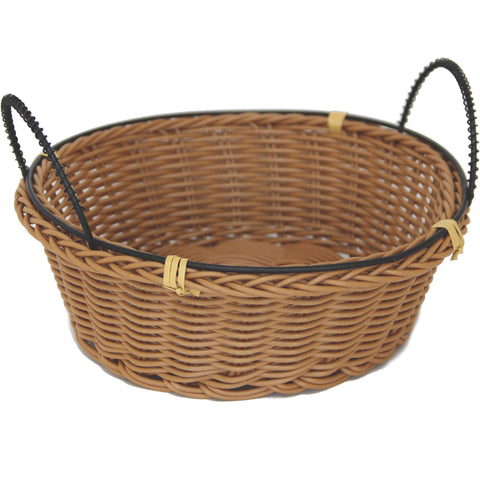 Round waterproof bread basket with metal handles 20cm