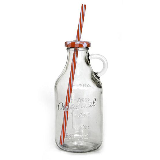 Glass bottle with straw 500ml