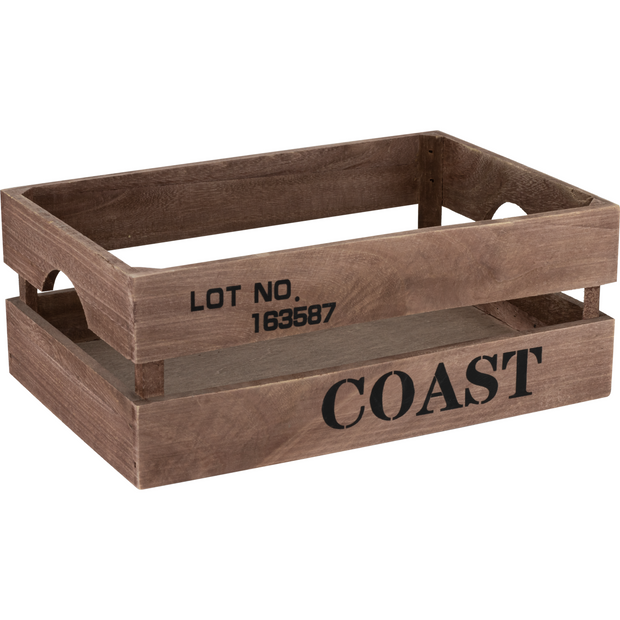 Wooden box "Coast" brown 36cm