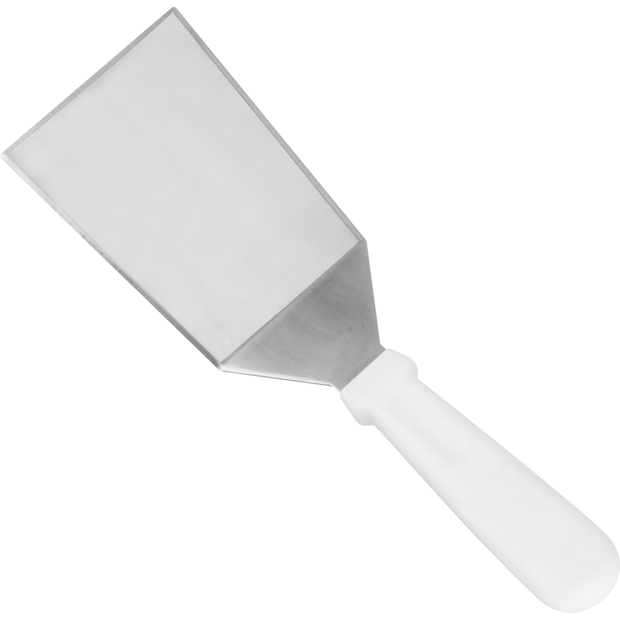 Metal spatula with plastic handle