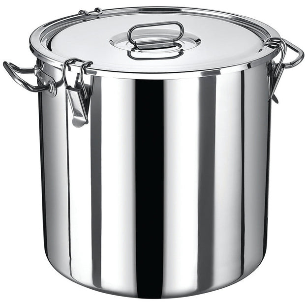 Stainless steel food transport pot with locking lid 20 litres