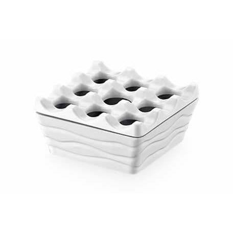 Square ashtray with melamine lid