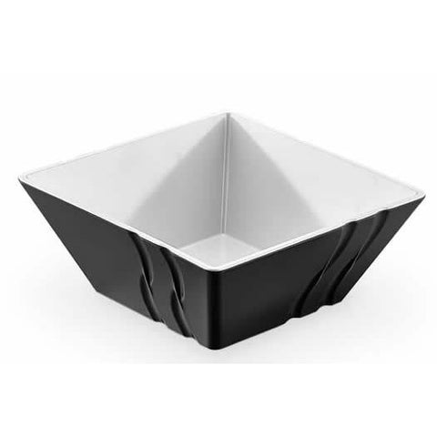 Square melamine bowl "Luxor" Bi colour 24cm 3 litres