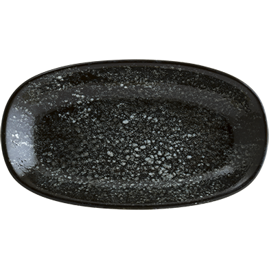 Cosmos Black Oval Plate 15x8.5cm
