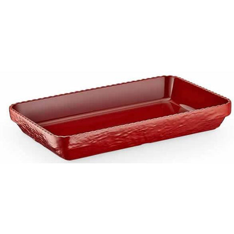 Rectangular melamine bowl red 36.5cm