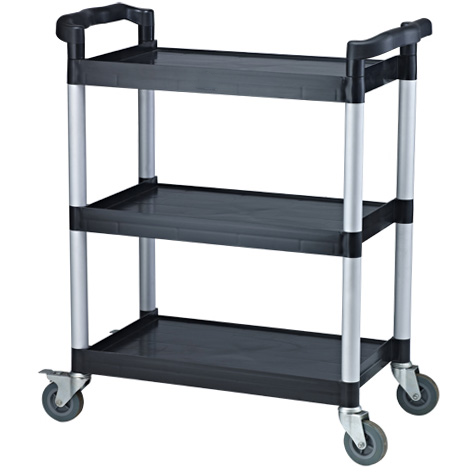 Multifunctional three level dining cart black and grey 84.5cm