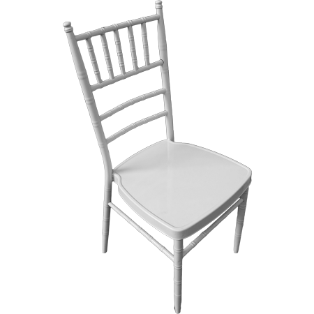 White catering chair with steel frame 39x41cm