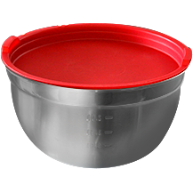 Stainless steel measuring bowl with lid 4 litres