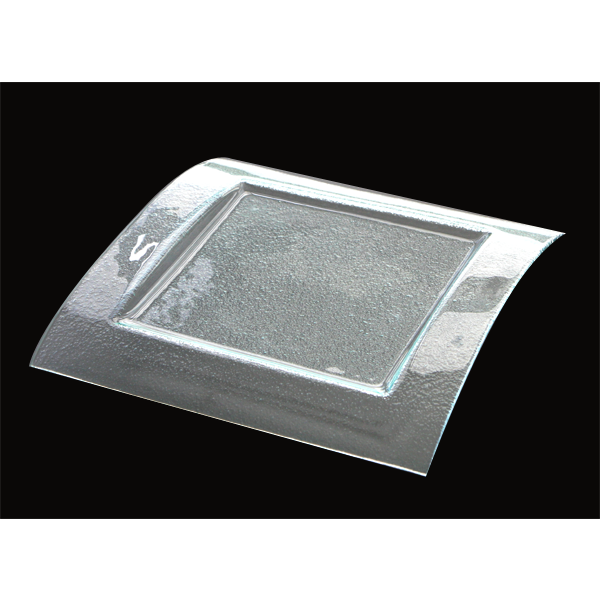 Square clear glass plate 26x26cm