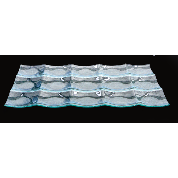 Rectangular clear glass platter 32x53cm