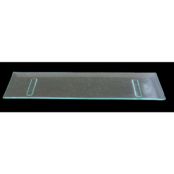 Rectangular clear glass platter 11x25cm