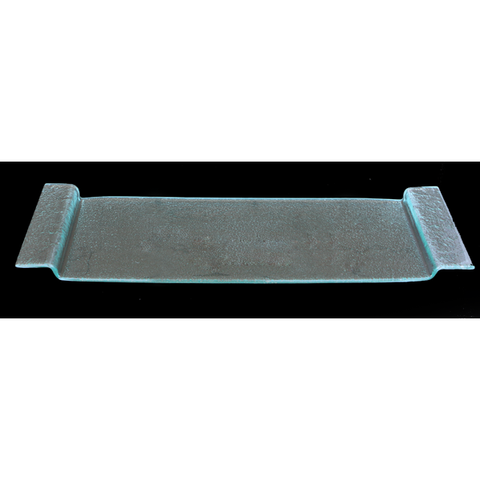 Rectangular clear glass plate 16x53cm