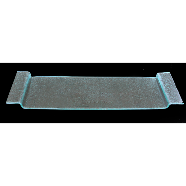 Rectangular clear glass plate 16x53cm