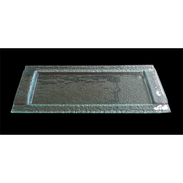 Rectangular clear glass plate 25x40cm