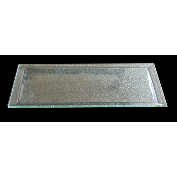 Rectangular clear glass plate 14x28cm