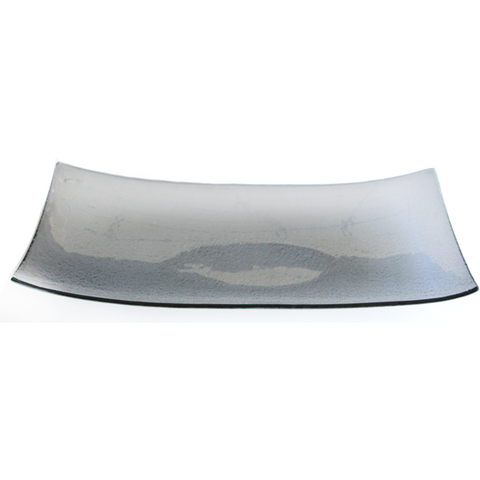 Rectangular smoked glass plate 23x47cm