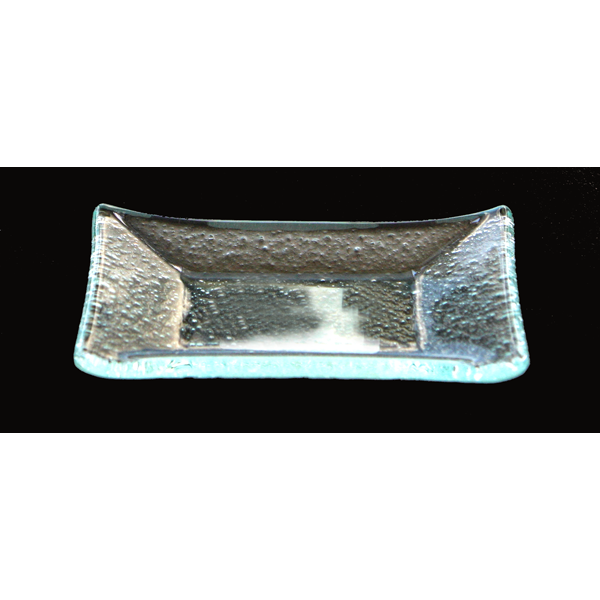 Rectangular clear glass mini plate 6x10cm