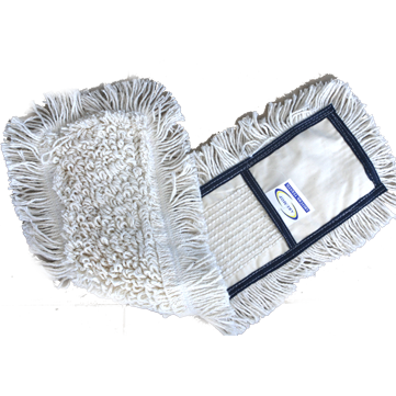 Cotton flat mop head for combined cleaning 50cm