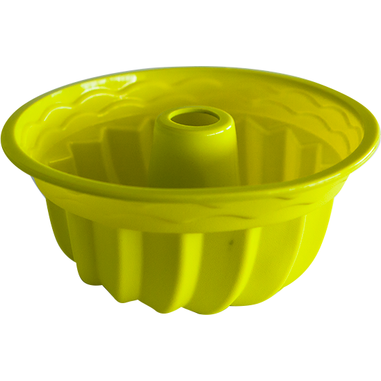 Silicone fluted tube cake pan green