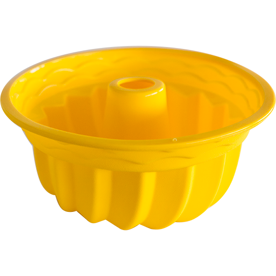 Silicone fluted tube cake pan yellow