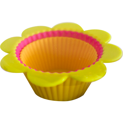 Set of 6 silicone flower cupcake cups