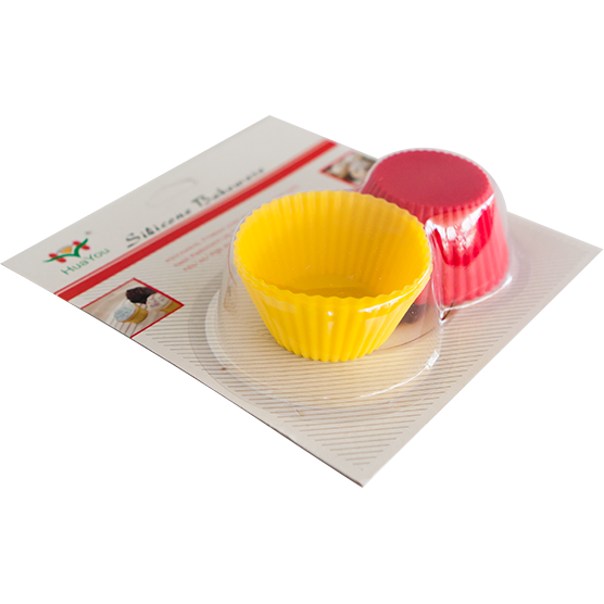 Set of 6 silicone round cupcake cups