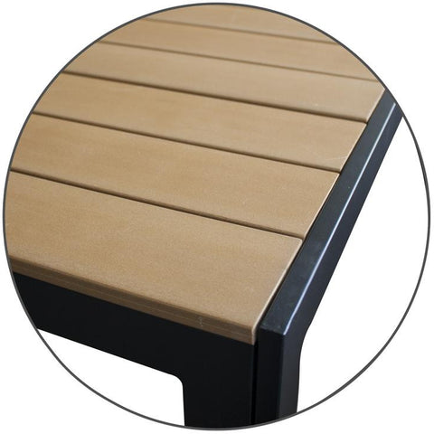 Square table "Plastic Wood Natural" 90cm