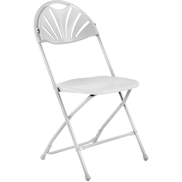 Folding steel catering chair white 39x40cm