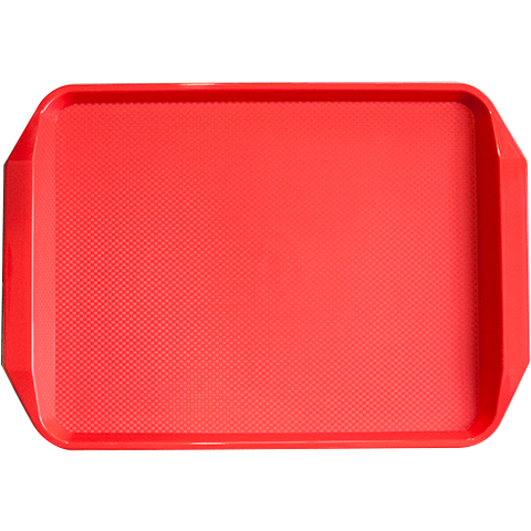 Polypropylene non-slip serving tray red 42.5cm