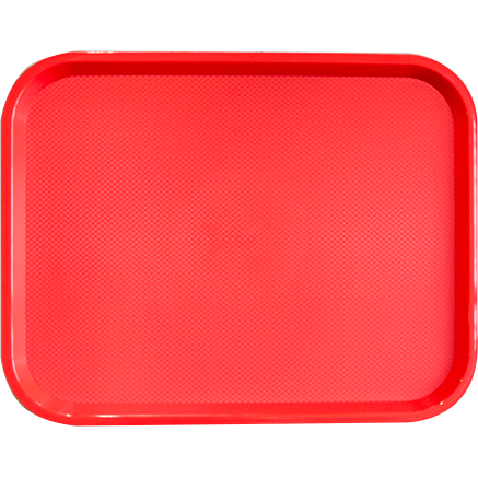 Polypropylene rectangular non slip serving tray red 45.5cm.
