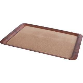 Rectangular laminated tray with cork surface "Walnut" 53сm