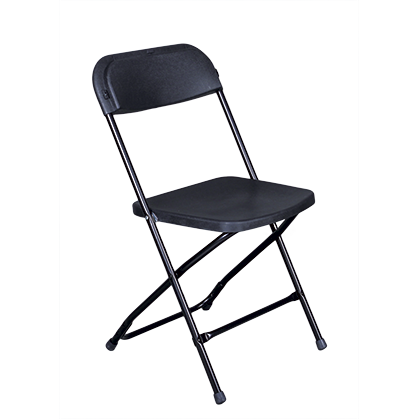 Folding plastic chair with steel frame "Classic Black" 39x39cm