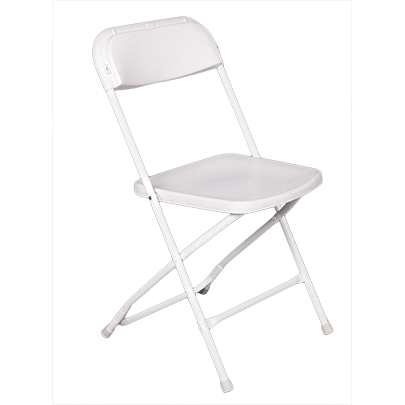 Folding plastic chair with steel frame "Classic White" 39x39cm