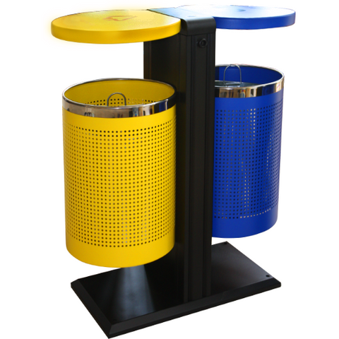 Double trash can blue/yellow  94cm
