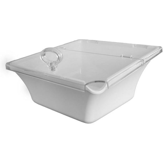 Melamine bowl square with lid White 22cm