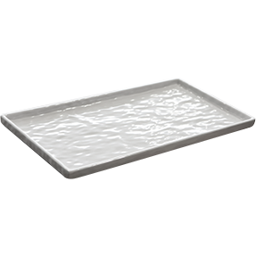 Melamine rectangular platter white "Stone effect" GN 1/3