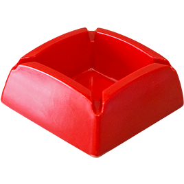 Melamine ashtray square red 9.5cm
