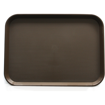 Polypropylene rectangular non slip serving tray brown 45.5cm
