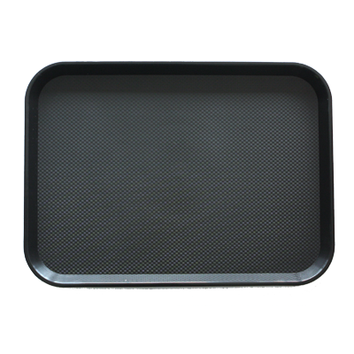 Polypropylene rectangular non slip serving tray black 45.5cm