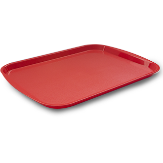 Rectangular plastic serving tray red 46cm