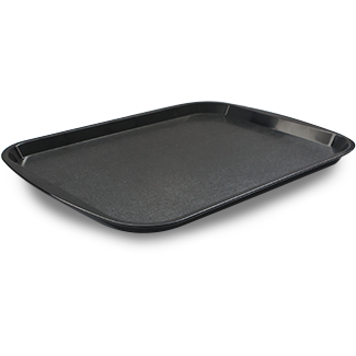 Rectangular plastic serving tray black 46сm