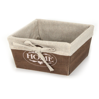 Wooden storage box brown 19cm