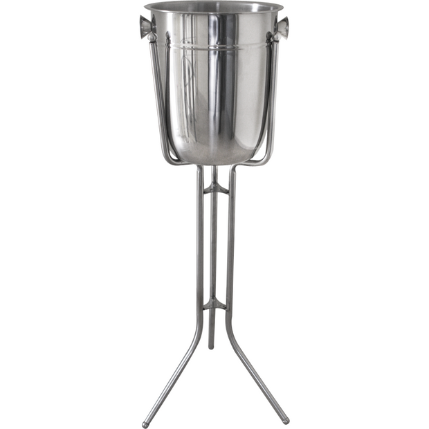 Champagne bucket with folding stand