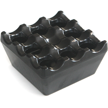 Melamine square ashtray 9x9cm BLACK