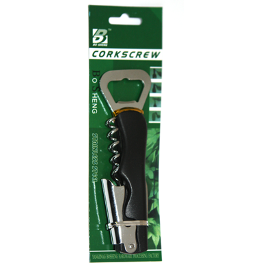 Combined bottle opener/corkscrew