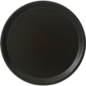 Round laminated serving tray with non-slip surface black 43cm