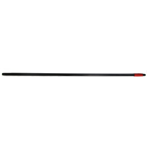 Metal broom/mop handle with red grip 130cm